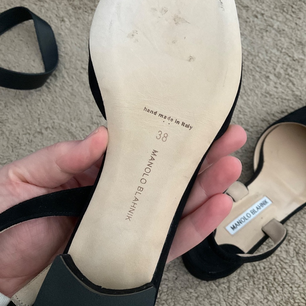 Manolo Blahnik Aspro Suede Block-Heel Slingback Pump - Picture 9 of 10